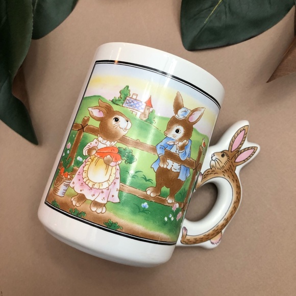 Vintage Peter Cottontail Rabbit Bunny Handle Coffee Mug - Picture 4 of 12